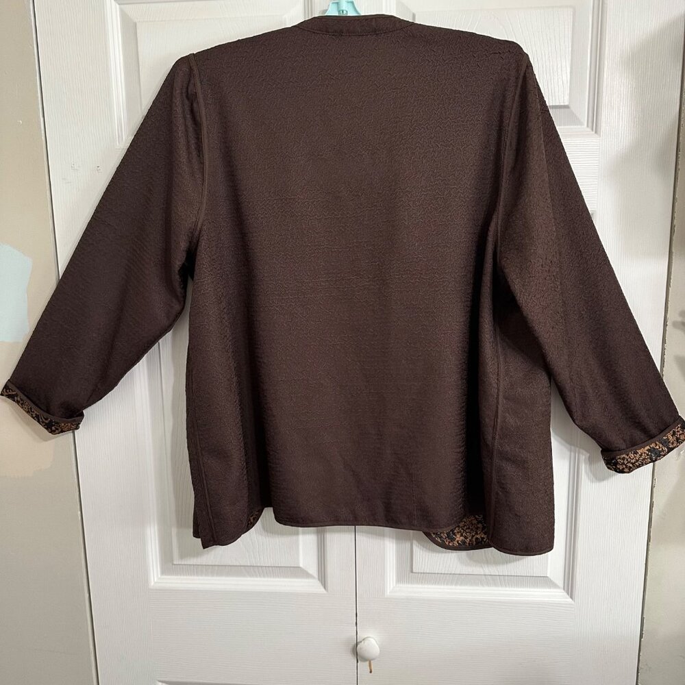 Catherine's Brown & Gold Reversible Jacket - Size XL Career Elegant Academia - Picture 3 of 7